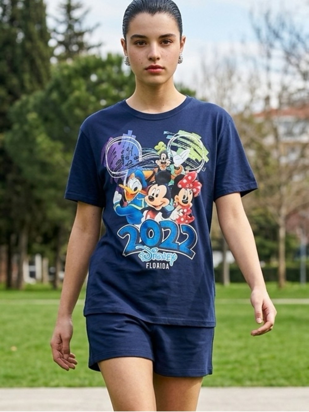 NWT Disney Park Exclusive Unisex Navy 2022 Disney Florida Graphic Tee Shirt - M